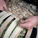 Owen Jones making an oak swill at Hatfield Living Crafts fair 2017
